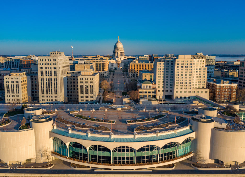 Madison Wisconsin Capitol at sunrise