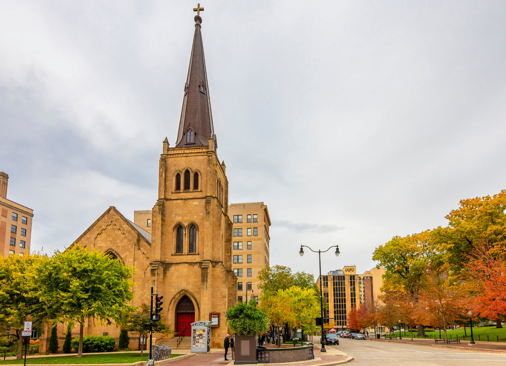 Grace Episcopal Church view in Madison City of Wisconsin