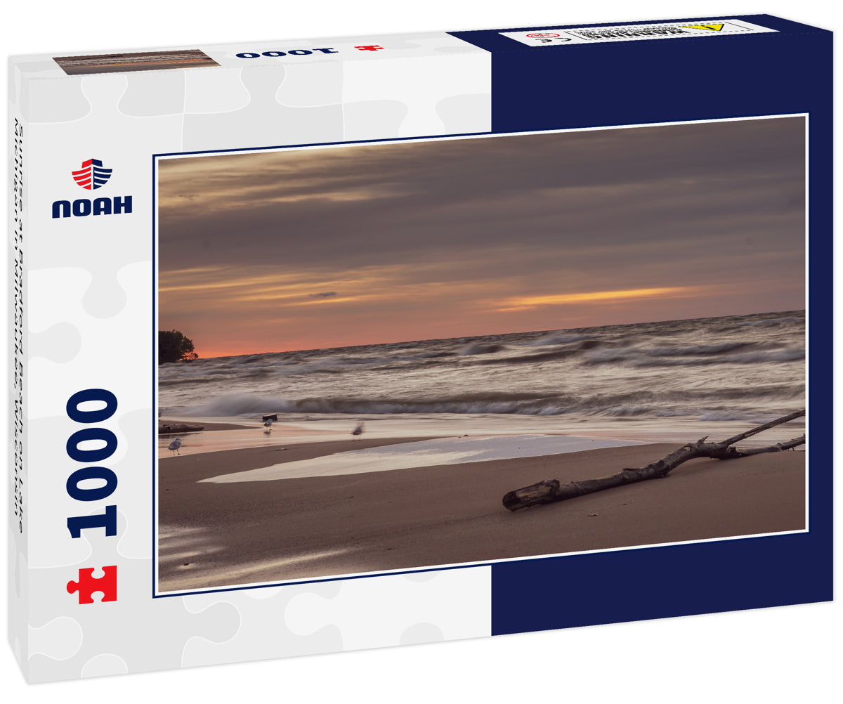 Sunrise at Bradford Beach on Lake Michigan in Milwaukee, Wisconsin