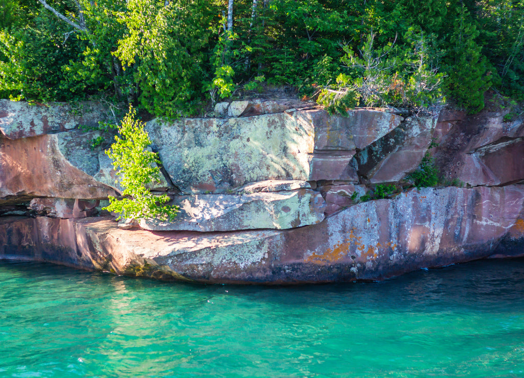 Rocky Shores of the Apostle Islands National Lakeshore Near the Wisconsin Shoreline of Lake Superior