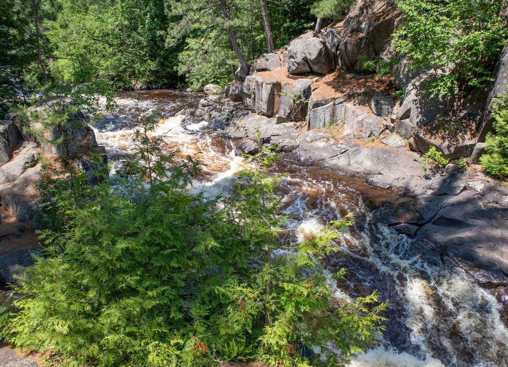 Dave's Falls in Marinette County, Amberg, Wisconsin June 2020 on the Pike River