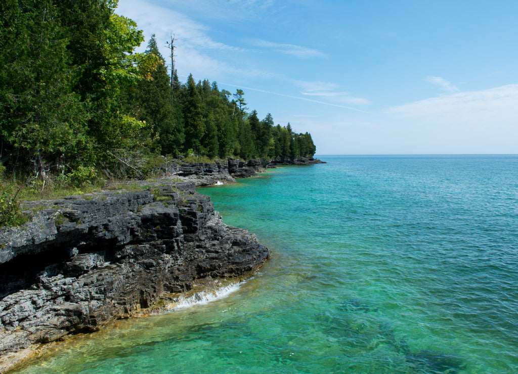 Lake Michigan shoreline in Door County, Wisconsin