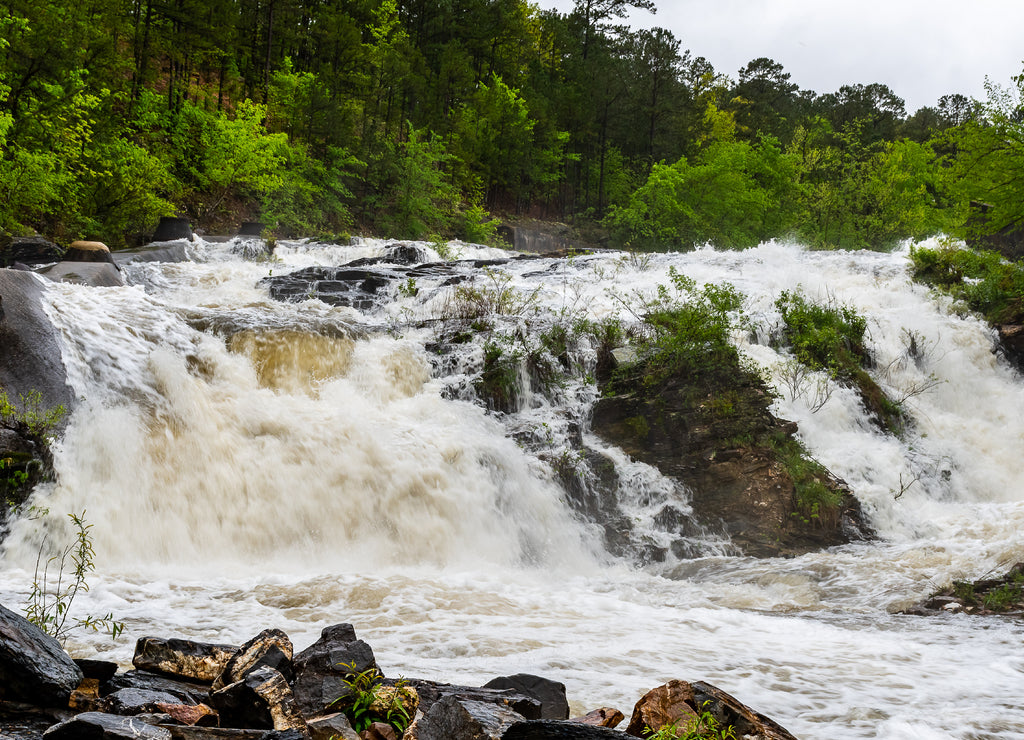 Hot Springs, Arkansas river rapids after the rain in spring