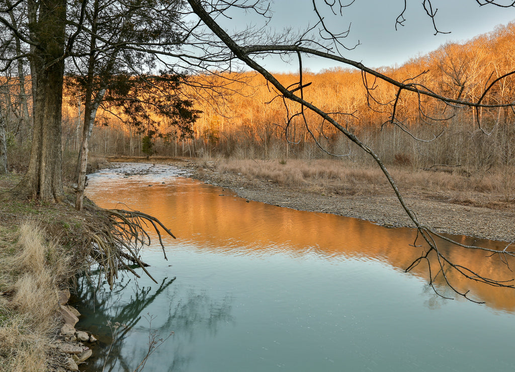 Lee creek in winter season Arkansas