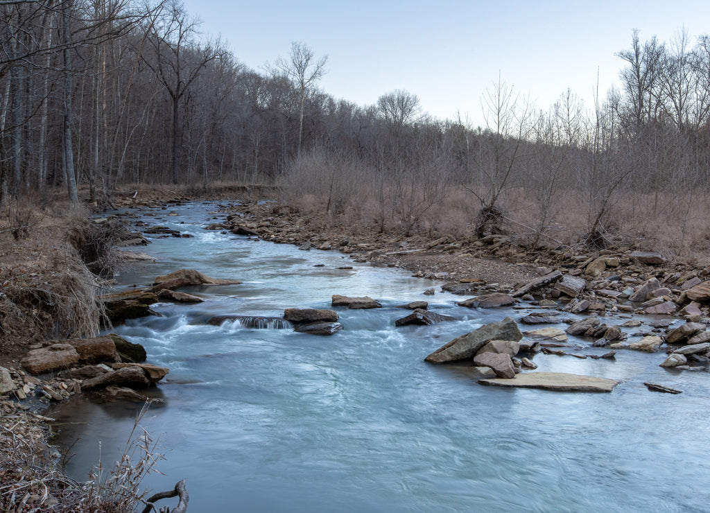 Lee creek in winter season Arkansas