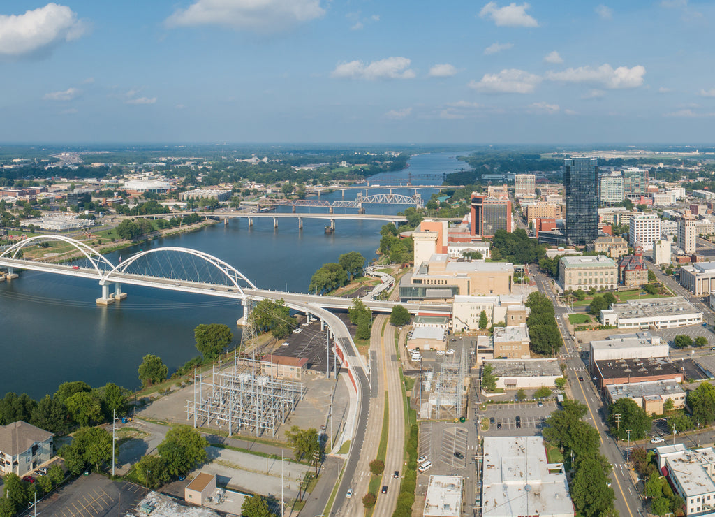 Aerial Downtown Little rock Arkansas USA