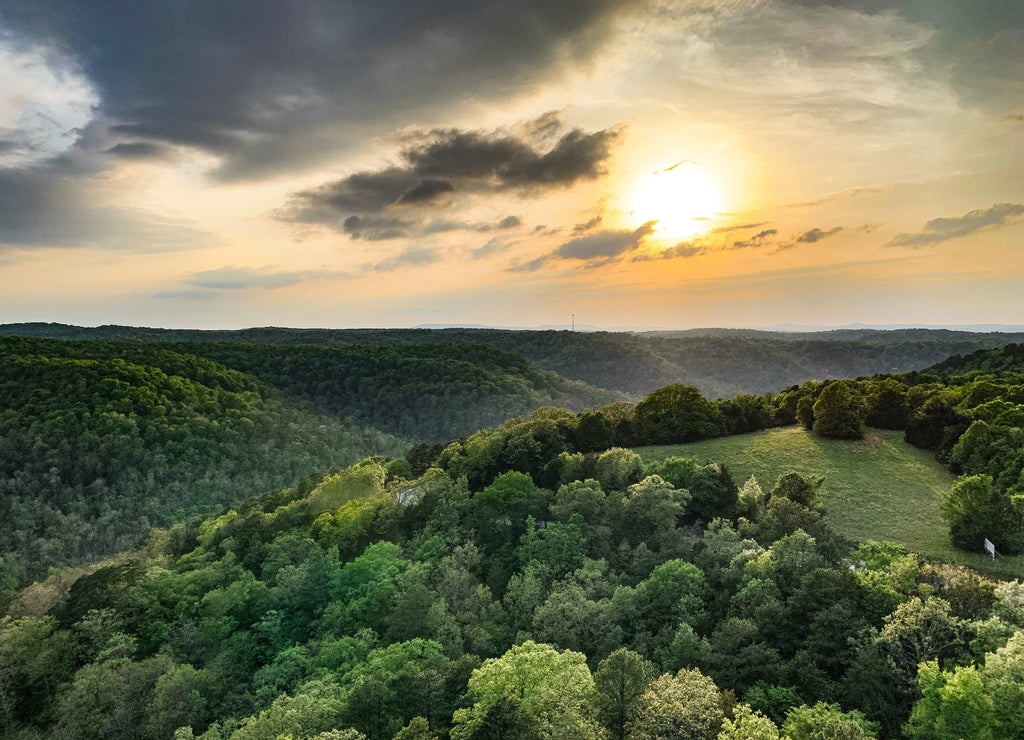 Sunset over the Ozark Mountains in Arkansas