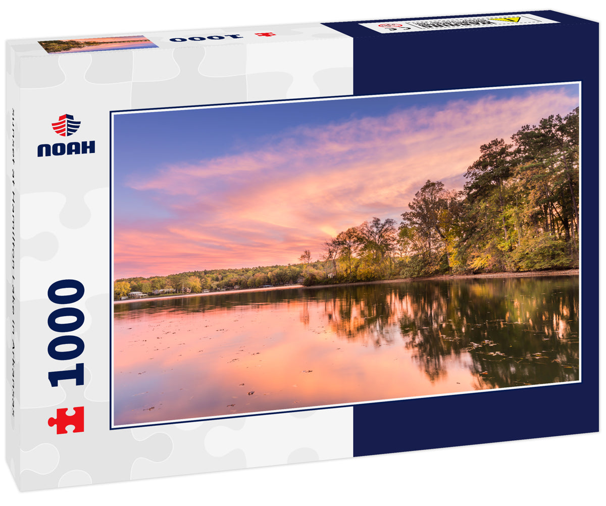 sunset at Hamilton Lake in Arkansas