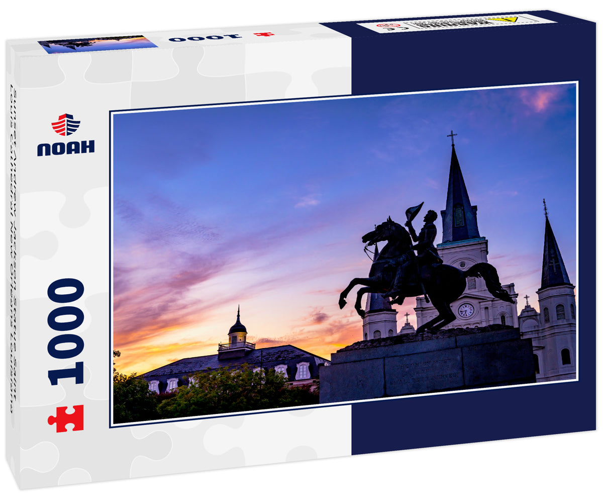 Sunset Andrew Jackson Statue Saint Louis Cathedral New Orleans Louisiana