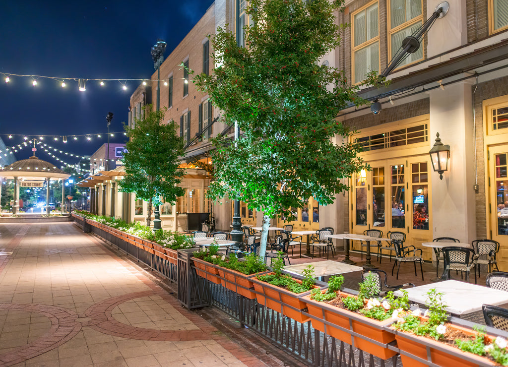 New Orleans, Louisiana: Famous Fulton Street at night