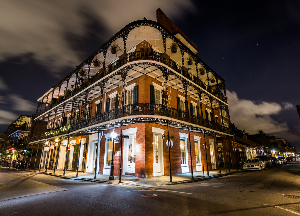 Downtown French Quarters New Orleans, Louisiana at Night