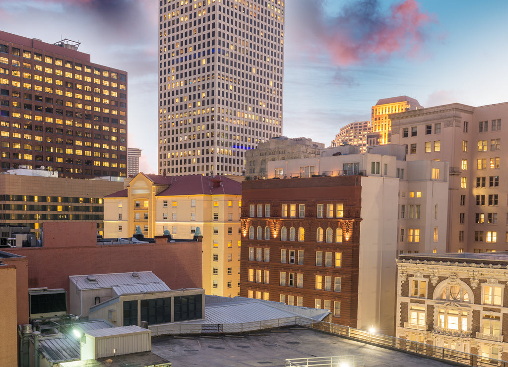 Buildings and skyline of New Orleans, Lousiana