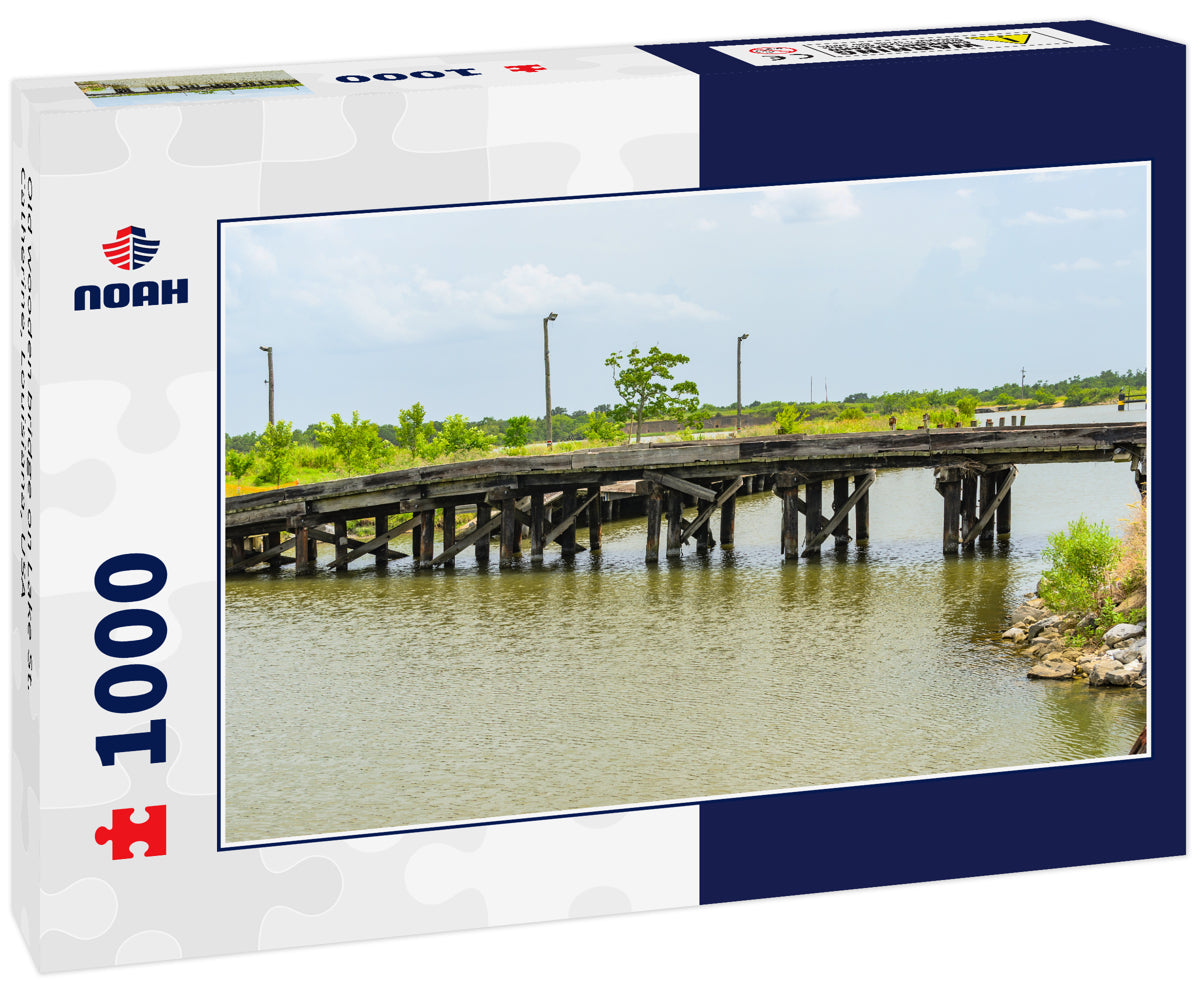 Old wooden bridge on Lake St. Catherine, Louisiana, USA