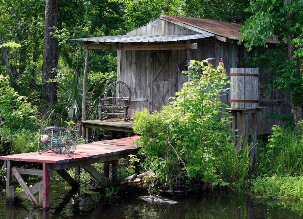 Huts in Poverty Point, Crown Point, La Lafitte, Louisana, USA