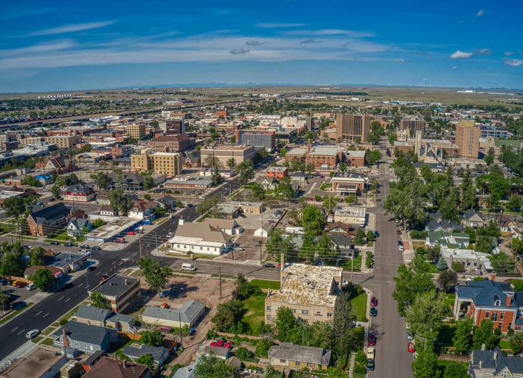 Aerial View of Cheyenne, Wyomings capitol