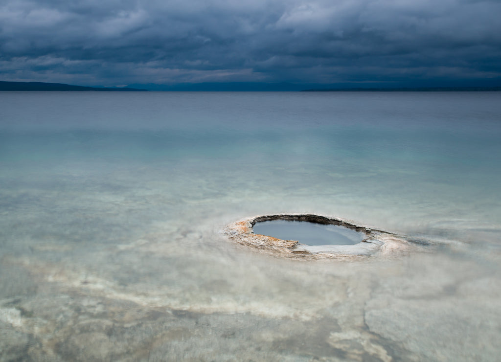 Big cone in Yellowstone lake, Wyoming