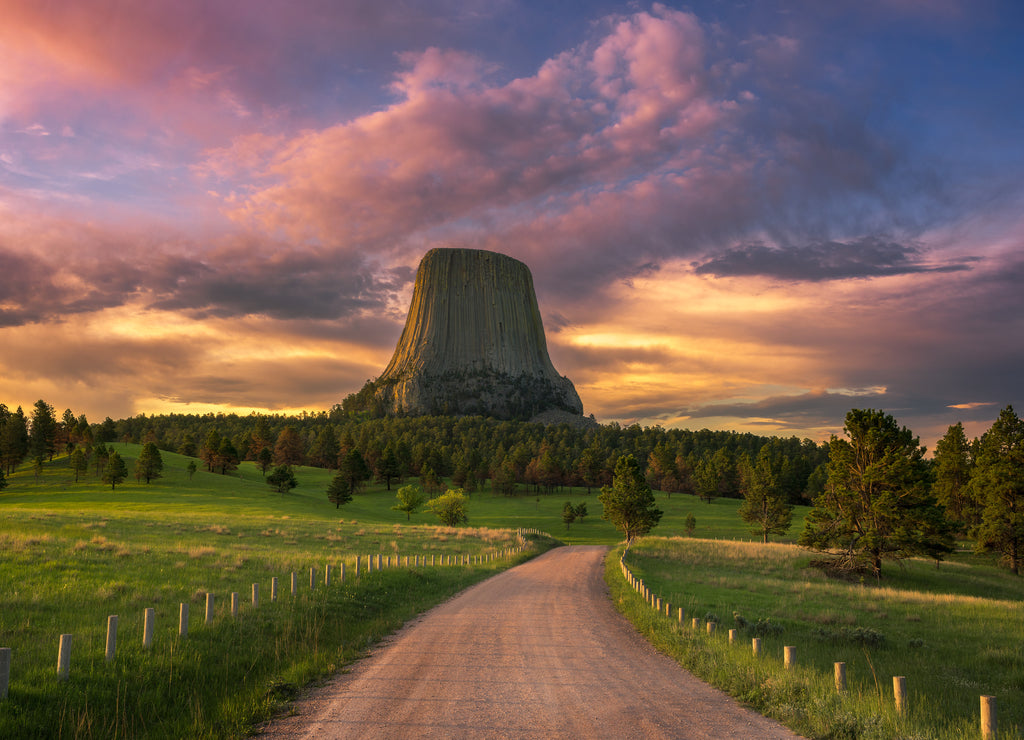 Devils Tower, scenic sunrise, Wyoming