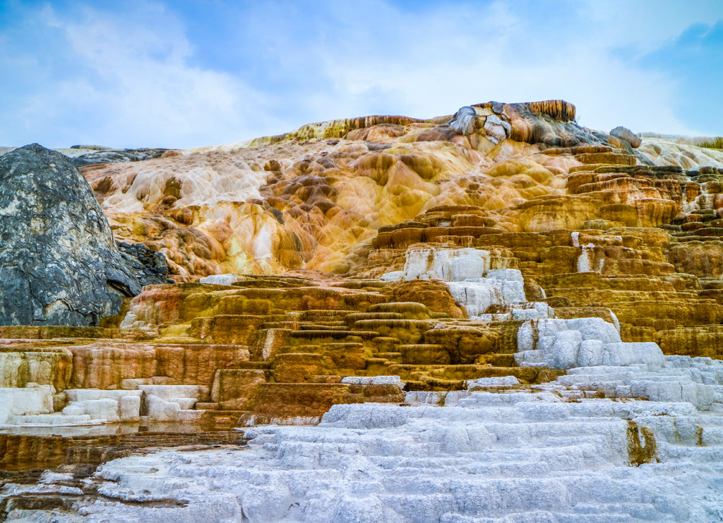 The Mammoth Hot Springs Area in Yellowstone National Park, Wyoming