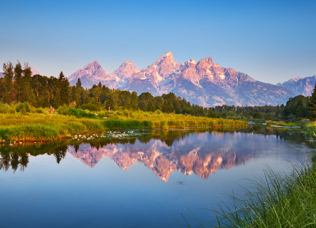 Grand Teton at Schwabacher's Landing on the Snake River, Wyoming