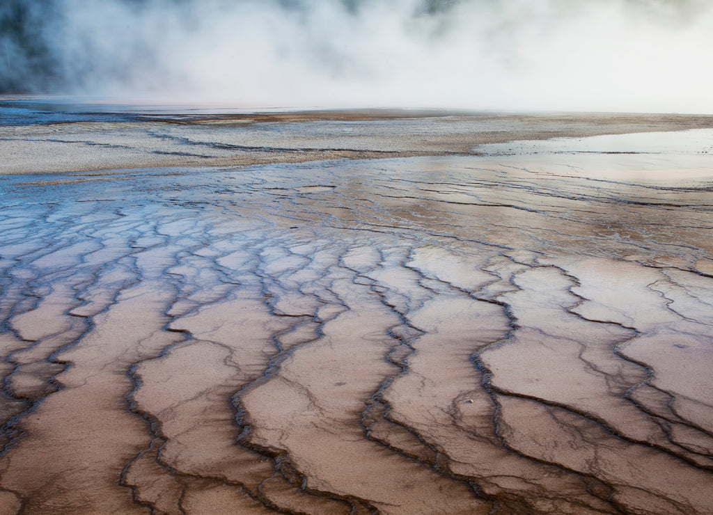 Rock formations in hot spring, Wyoming