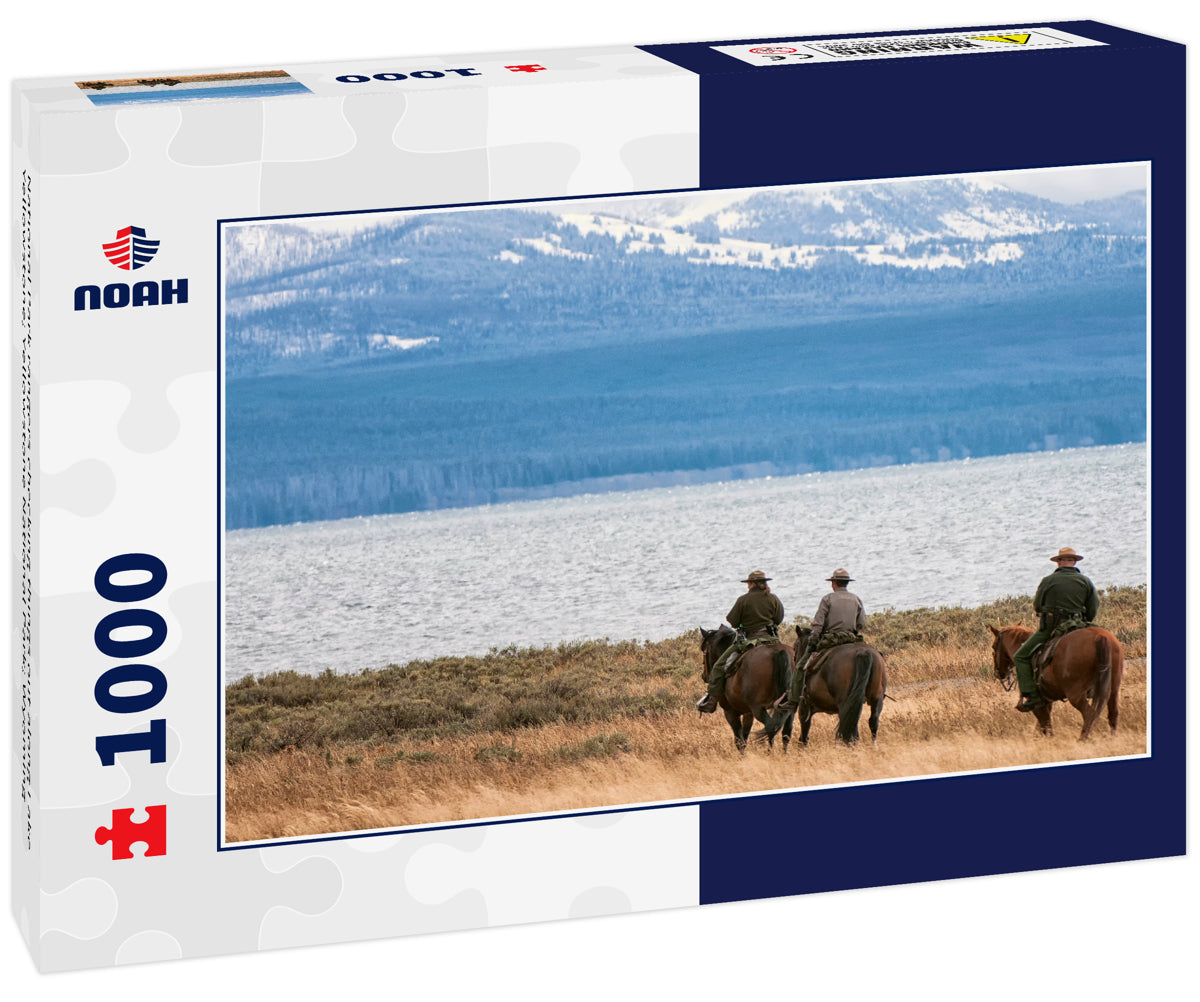 National Park rangers checking things out along Lake Yellowstone; Yellowstone National Park; Wyoming