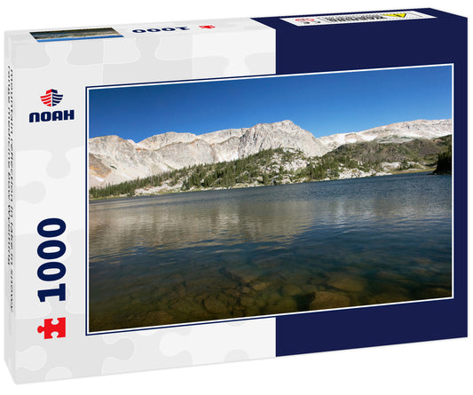 mountain reflection in lake in snowy range medicine bow Wyoming