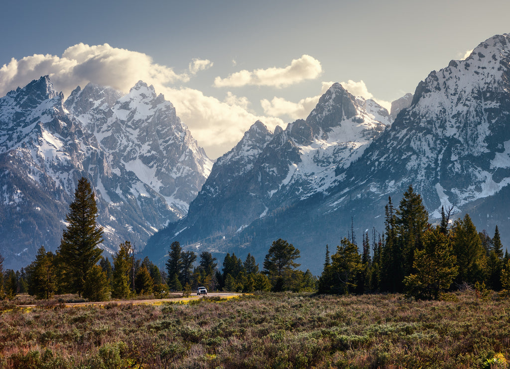 Peaks of the Teton Mountain range in Grand Teton National Park, Wyoming