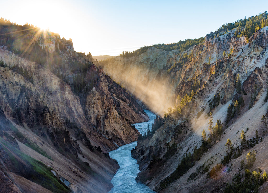 Grand Canyon of Yellowstone at sunrise, Wyoming