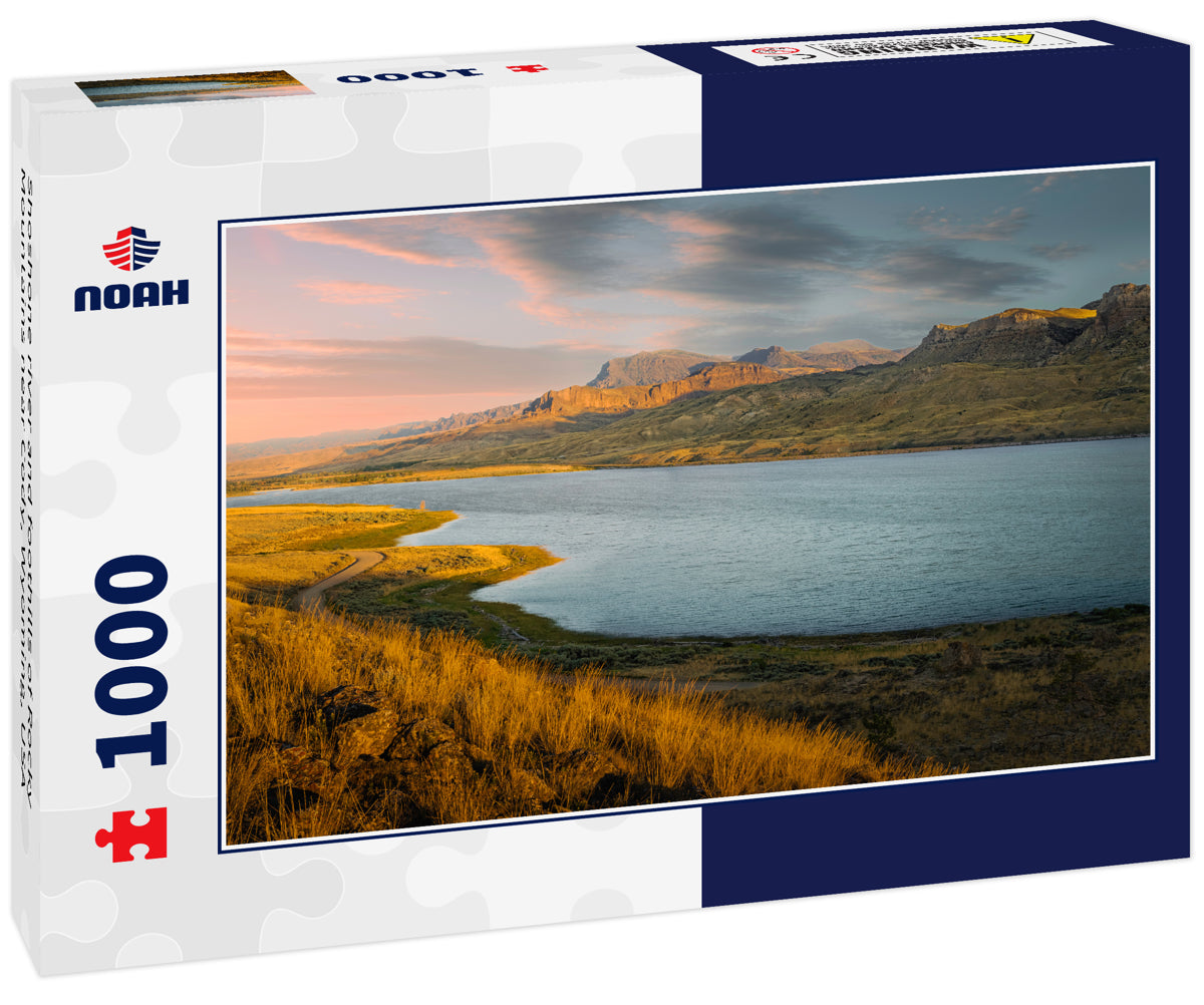 Shoshone river and foothills of Rocky Mountains near Cody, Wyoming, USA