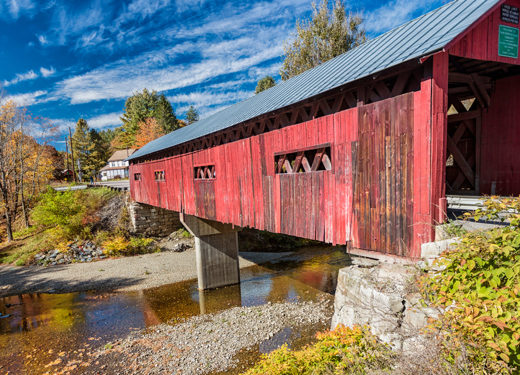 Beautiful covered bridge in Vermont, USA