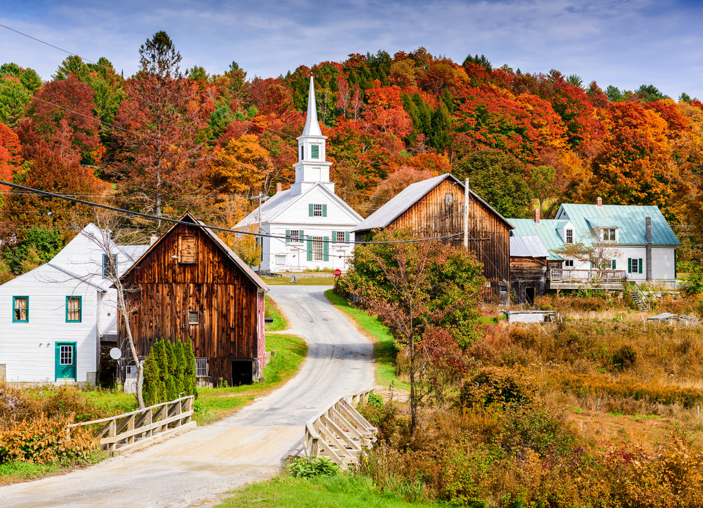 Rural Vermont, USA autumn foliage