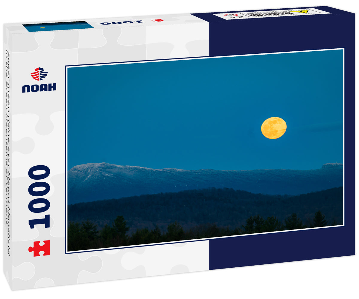 super moon rising over Mount Mansfield in the Green Mountains of Vermont