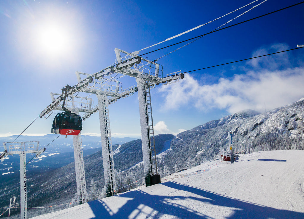 Top of the Stowe Mountain Resort gondola lift, Stowe, Vermont, USA