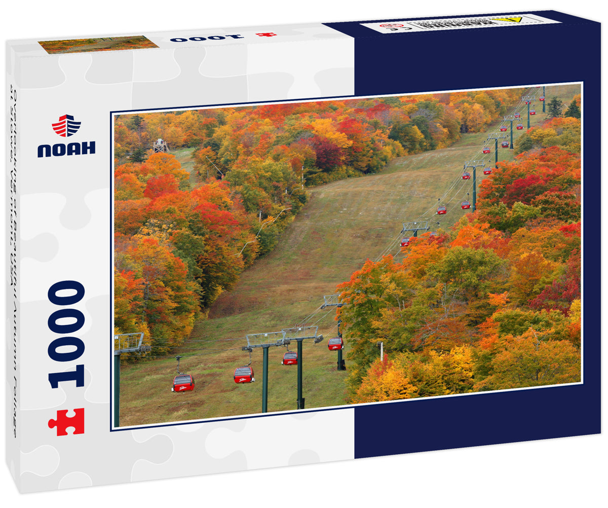 Overlooking of Beautiful Autumn Foliage at Stowe, Vermont, USA