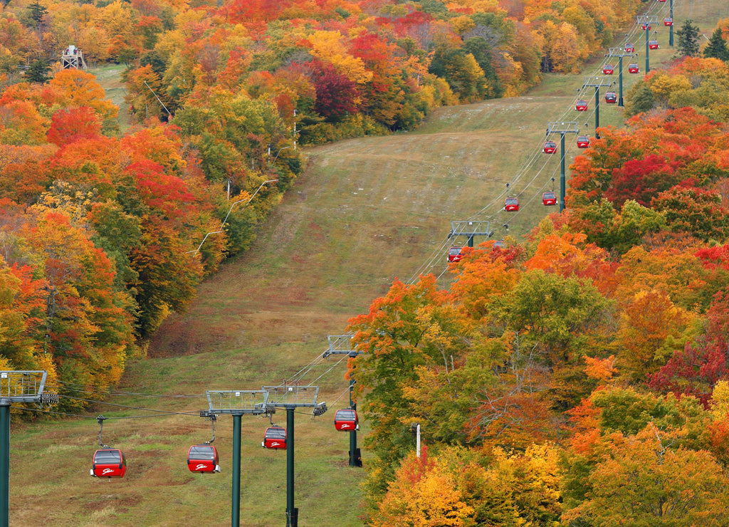 Overlooking of Beautiful Autumn Foliage at Stowe, Vermont, USA