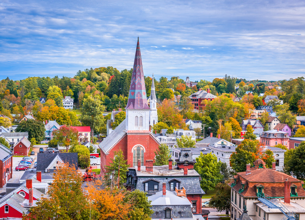 Montpelier, Vermont Town Skyline