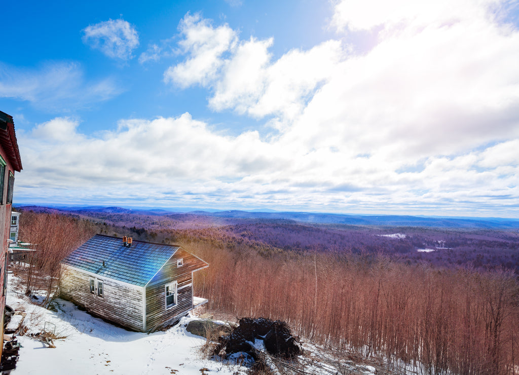 Hogback Mountain panorama view in Molly Stark State Park at spring Brattleboro, Vermont, USA