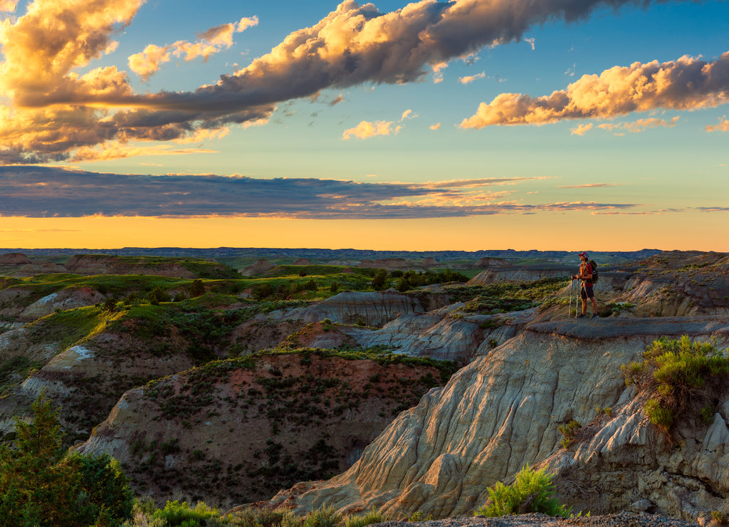 Looking out over the badlands of North Dakota