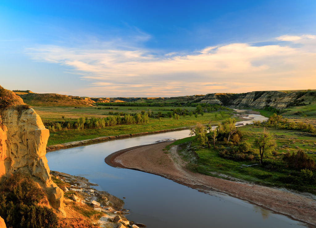 Golden Hour over Wind Canyon in Theodore Roosevelt National Park, North Dakota