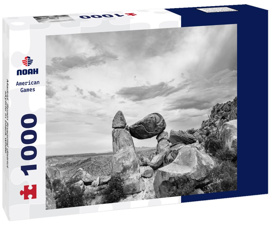 Noah Jigsaw Puzzle Madrid, Spain financial district skyline in black white 1000 pieces