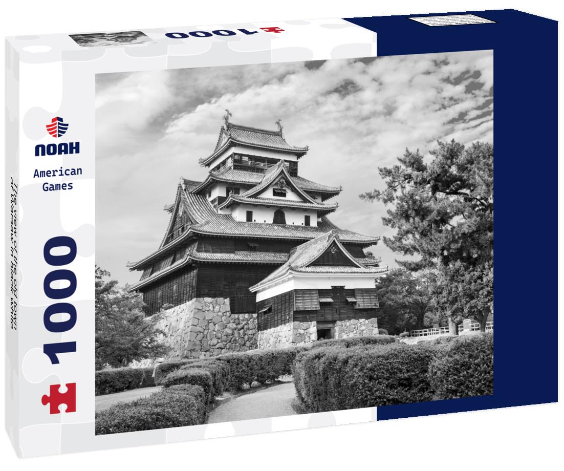 Noah Jigsaw Puzzle The view of the old town of Warsaw in black white 1000 pieces