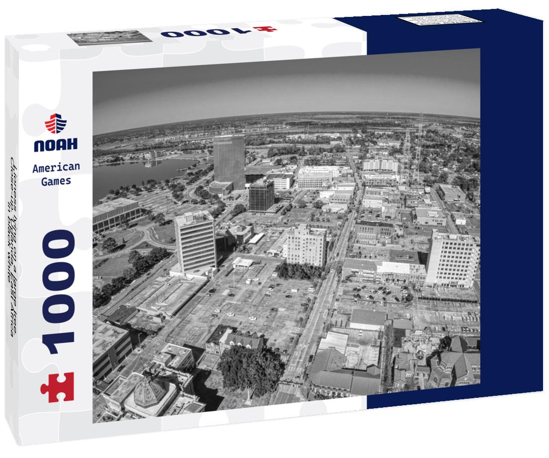 Noah Jigsaw Puzzle Lioness lying on a large tree. Close-up. Uganda. East Africa in black white 1000 pieces