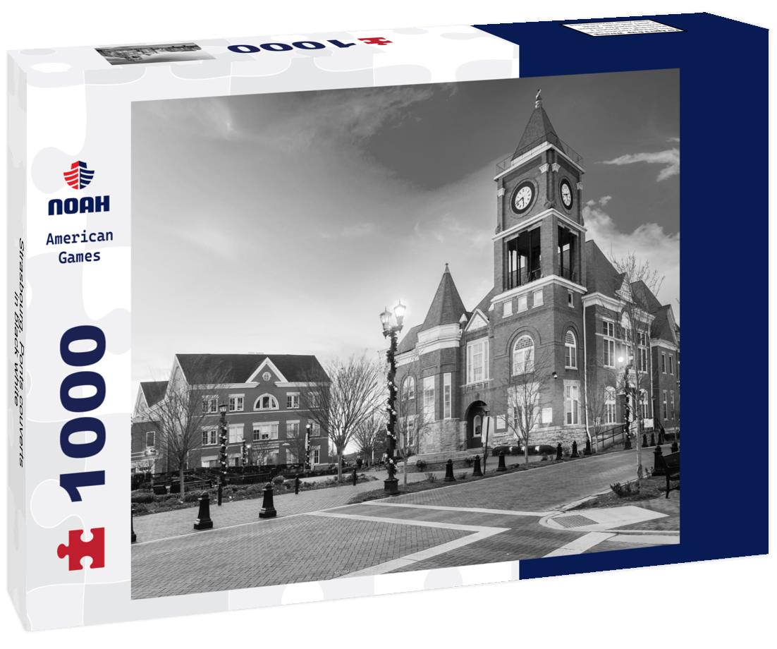 Noah Jigsaw Puzzle Strasbourg, Ponts couverts in black white 1000 pieces