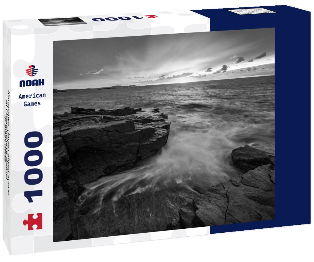 Noah Jigsaw Puzzle Kanazawa, Japan street scene at Higashichaya district in black white 1000 pieces