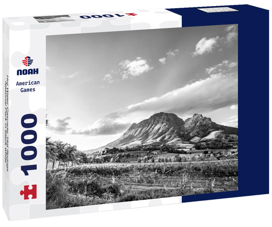 Noah Jigsaw Puzzle Hot Water Cascade, Hot Springs National Park in black white 1000 pieces