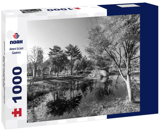Noah Jigsaw Puzzle street in Santarcangelo di Romagna Italy in black white 1000 pieces