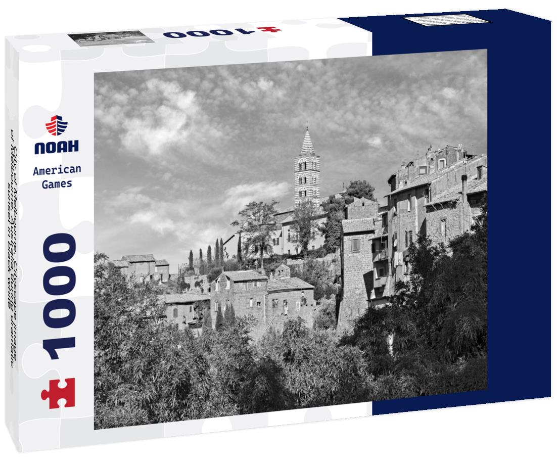 Noah Jigsaw Puzzle City of Melbourne. Cityscape image of Melbourne, Australia during dramatic sunset in black white 1000 pieces