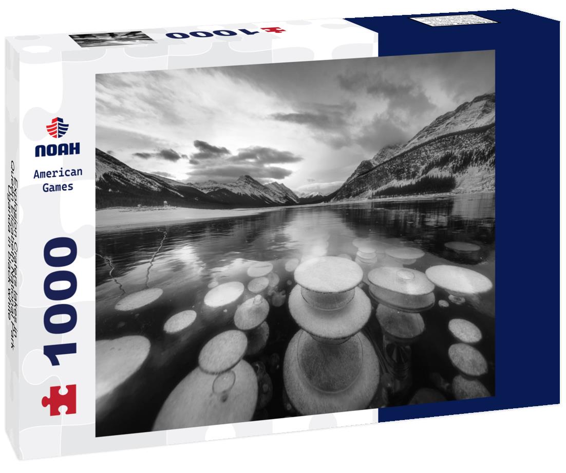 Noah Jigsaw Puzzle Explosion Craters lakes in Queen Elizabeth National Park, Uganda in black white 1000 pieces