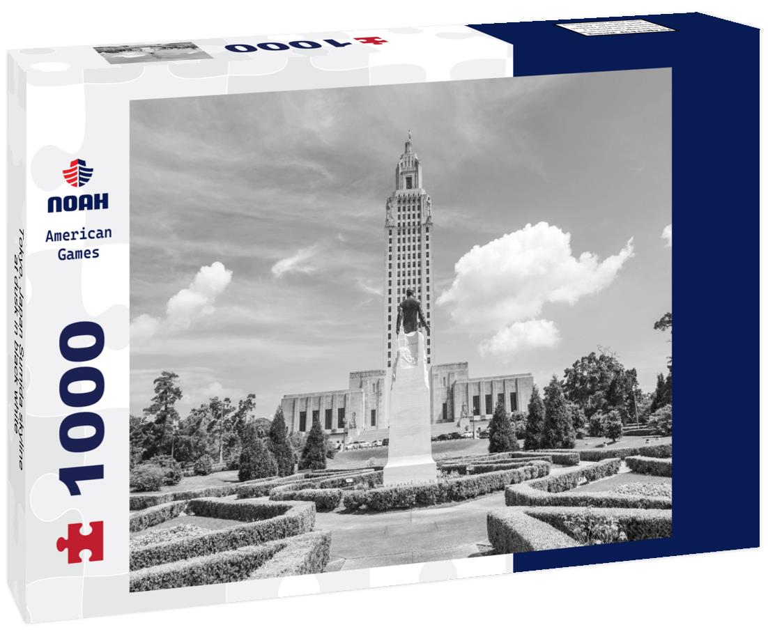 Noah Jigsaw Puzzle Tokyo, Japan Sumida skyline at dusk in black white 1000 pieces