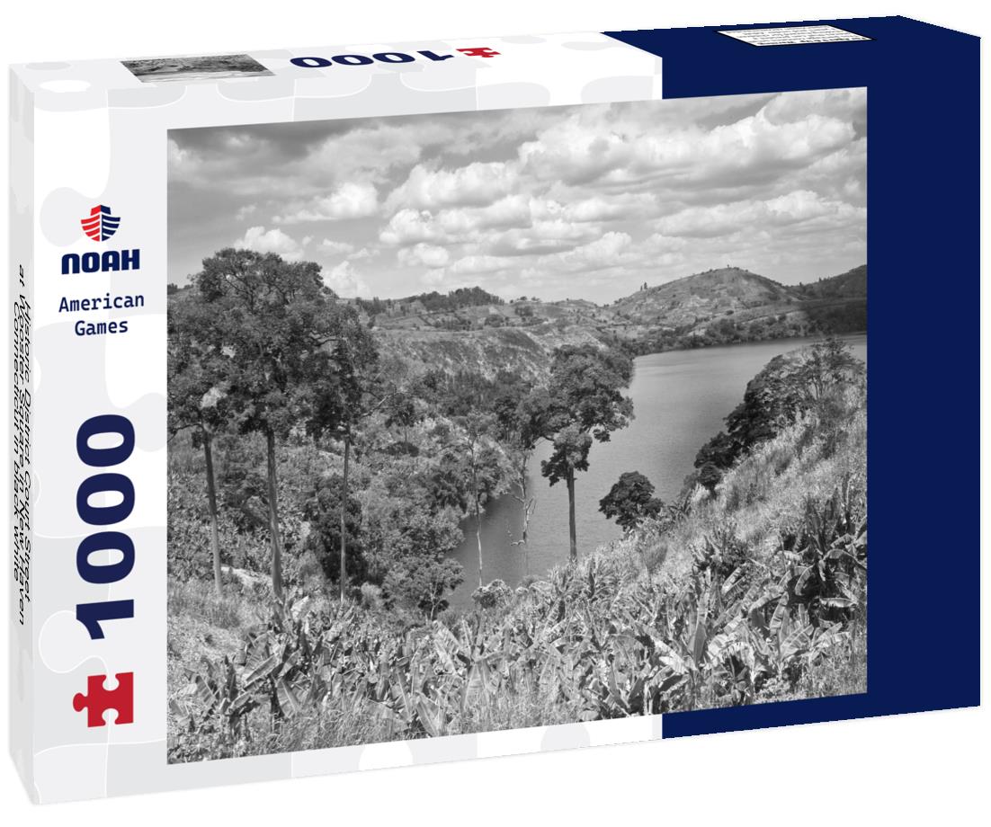 Noah Jigsaw Puzzle Historic District Court Street at Wooster Square in New Haven, Connecticut in black white 1000 pieces